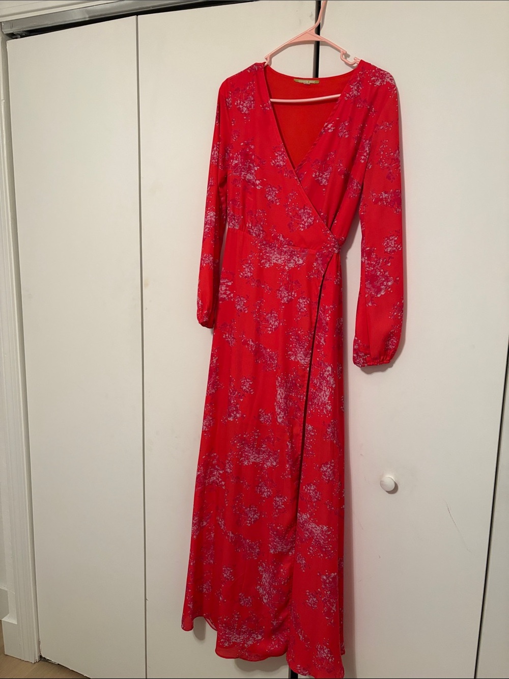 Gianni Bini Red Floral Wrap Maxi Dress